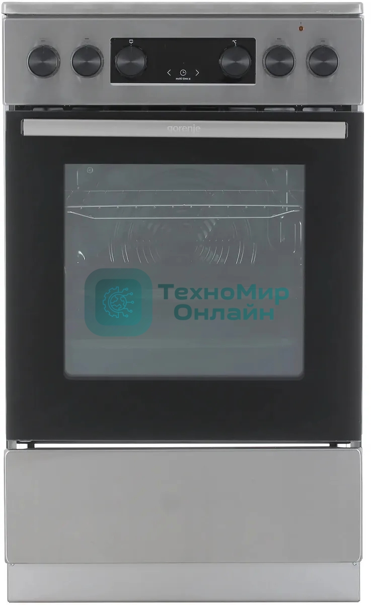 Плита электрическая Gorenje GEC5C40XAOT серебристый, конфорок 4 шт, духовка 70 л, 50 см x 85 см x 59.4 см