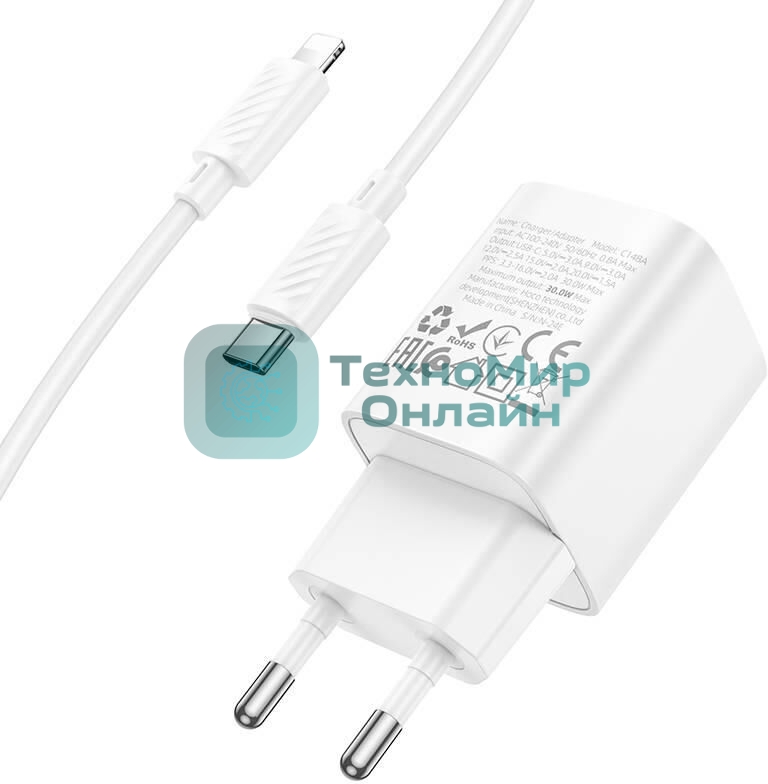 Сетевое зарядное устройство HOCO C148Aai 1Type-C PD 30W, белый