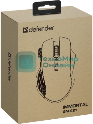 Мышь беспроводная/проводная Defender Immortal GM-421 черный, 10000 dpi, радиоканал, Bluetooth, USB, кнопки - 9