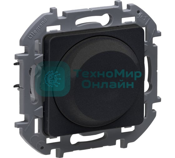 Светорегулятор поворотный Legrand без нейтрали, 300 Вт, антрацит
