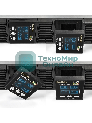 Источник бесперебойного питания On-line ExeGate PowerExpert ULS-575-10kVA.LCD.AVR.T.USB.RS232.SNMP.2U 10000VA/10000W, On-Line, PF=1, LCD, клеммы, RS232, USB, SNMP-slot, EPO, батареи внешние 192В/240В суммарной емкостью до 400Ah, Rackmount 2U/Tower, металлический корпус, черный