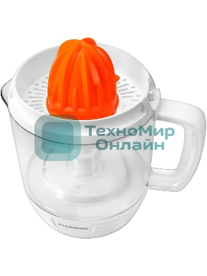 Соковыжималка Starwind SJ 1241 белый/прозрачный, цитрусовая, 30 Вт, 1200 мл, механическое