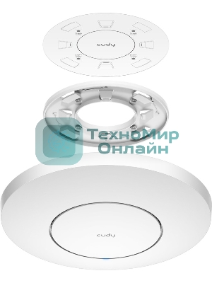 Точка доступа Cudy AC1200 Dual Band Gigabit Ceiling Mount Access Point, MT7621DAN+MT7613B+MT7603E, 867Mbps at 5GHz + 300Mbps at 2.4GHz, 1 x GbE RJ45 Port, Support 12V DC or 802.3af PoE or Passive PoE, Internal Antennas, 48V passive PoE adapter included, Cudy Mesh Support