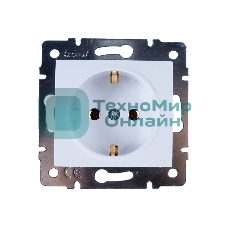 Механизм розетки 1-м СП KARINA термопласт с заземл. бел. LEZARD 707-0288-122B