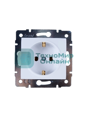 Механизм розетки 1-м СП KARINA термопласт с заземл. бел. LEZARD 707-0288-122B