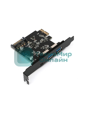 Контроллер USB 3.1 Gembird SPCR-03 в разъем PCI-e, 2xUSB-A + 1xType-C