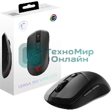 Мышь беспроводная/проводная MSI VERSA 300 черный, 8000 dpi, радиоканал, Bluetooth, USB, кнопки - 6