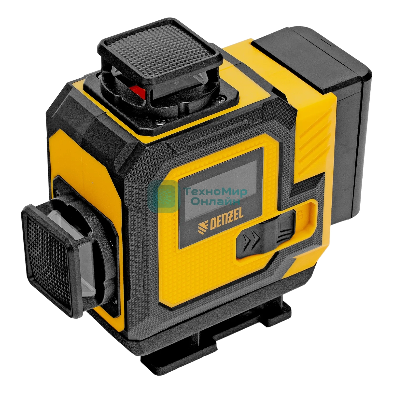 Лазерный уровень мультипризменный Denzel DLV 360-4T, 30 м, зеленый луч, Li-Ion 2,4 Aч, штатив