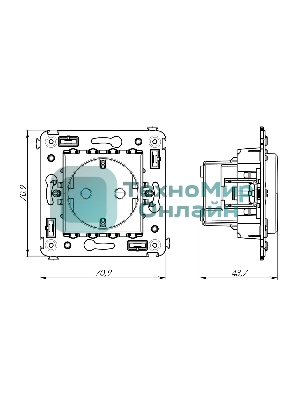 Розетка DKC Avanti 4412003 2P+E со шторками, 