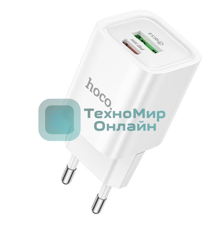 Сетевое зарядное устройство HOCO C149A 1USB+1Type-C 3.0A PD 30W+QC3.0, белый