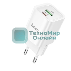 Сетевое зарядное устройство HOCO C149A 1USB+1Type-C 3.0A PD 30W+QC3.0, белый