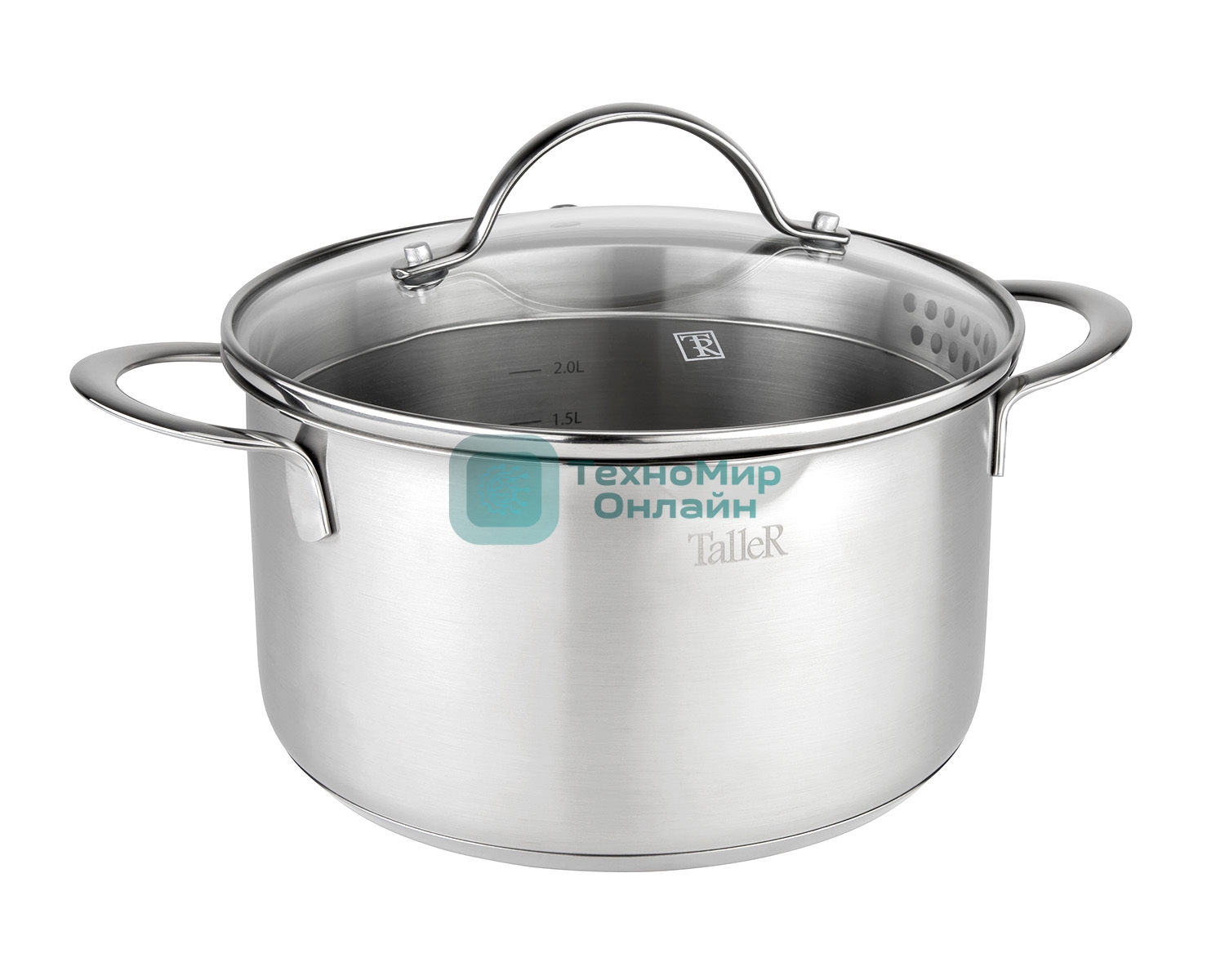 Кастрюля TalleR TR-17252 2,2 л.Сталь 18/10, толщина дна/стенки 3,2/0,6 мм.