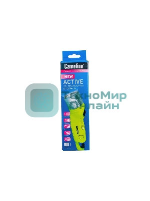 Фонарь Camelion LED51534, желт, LED 3W SEOUL глуб 30м, 4xLR6, дайв, пласт+алюм., блистер 13360