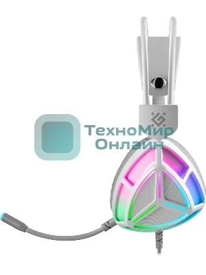 Гарнитура Defender Prism белый, проводная, подсветка