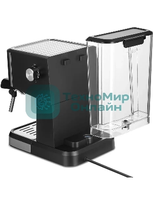 Кофеварка рожковая Kitfort КТ-7293 черный/серебристый, исп. кофе - молотый, 1.5 л, 1050 Вт, 15 Бар.