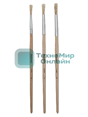 Набор кистей Silwerhof Веселые друзья (набор 3шт) щетина круглая №2,4,6, деревянная ручка