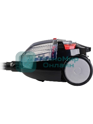 Пылесос Hyundai HYV-C3077 черный, 380/2000 Вт, уборка сухая, пылесборник контейнер 1.5 л