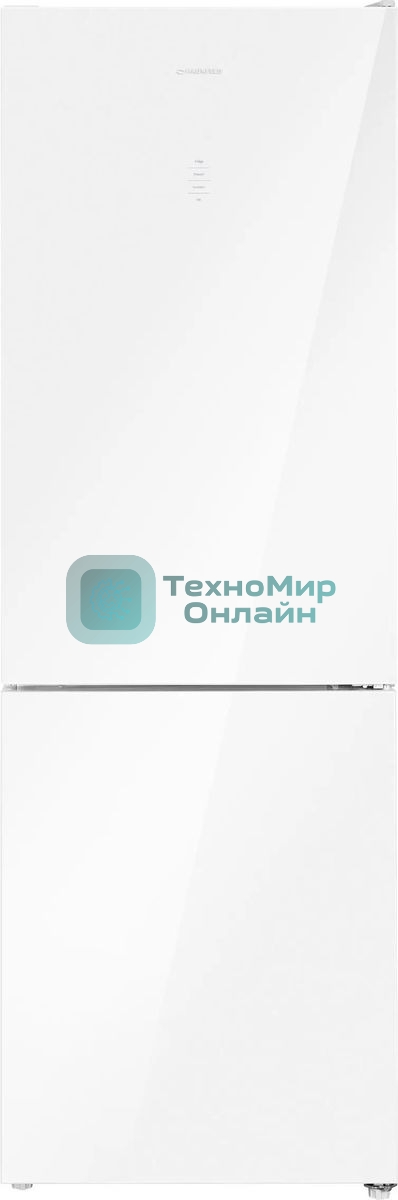 Холодильник Maunfeld MFF185NFW белый глянц. двухкамерный 211/104л морозилка снизу, No Frost