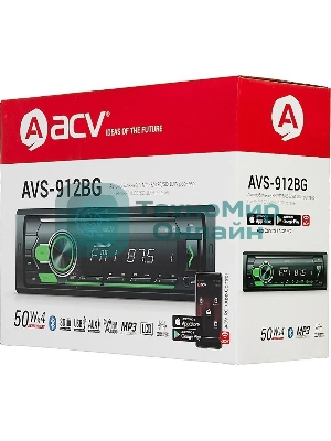 Автомагнитола ACV AVS-912BG, 1 DIN, Bluetooth, USB Type-A, AUX
