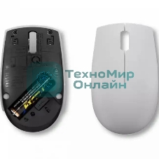 Мышь беспроводная Lenovo 300 серый, 1000 dpi, радиоканал, USB, кнопки - 3