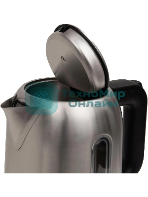 Чайник электрический Oasis K-5SWS стальной+черный 1,7л 2200Вт