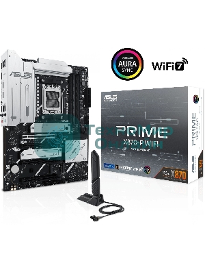 Материнская плата ASUS PRIME X870-P WIFI, AM5, AMD X870, 4xDDR5, 2xSATA, 4xM.2, 1xPCI-E 5.0 x16, 2xPCI-E 4.0 x1, 1xHDMI, 2xUSB-C, 1x 2.5Gb LAN, 4xUSB-A 3.2 Gen 1, 1xUSB-A 3.2 Gen 2, 4xUSB-A 2.0, 3x3.5 мм, 7.1, 1xWi-Fi 7, ATX