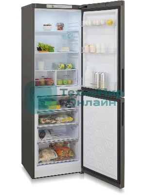 Холодильник Бирюса Б-W6031 графит матовый двухкамерный 210/135л морозилка снизу