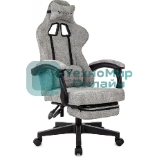 Кресло Knight Lord/F серый, экокожа, 120 кг, механизм качания, подставка для ног