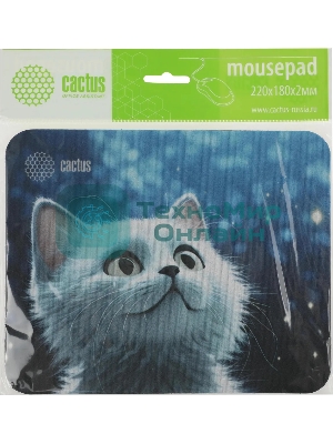 Коврик для мыши Cactus белый Cat 220x180x2мм (CS-MPC-P06XS)