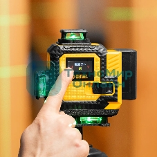 Лазерный уровень мультипризменный Denzel DLV-360-4C, 30 м, зеленый луч, Li-Ion 2,4 Aч, кейс