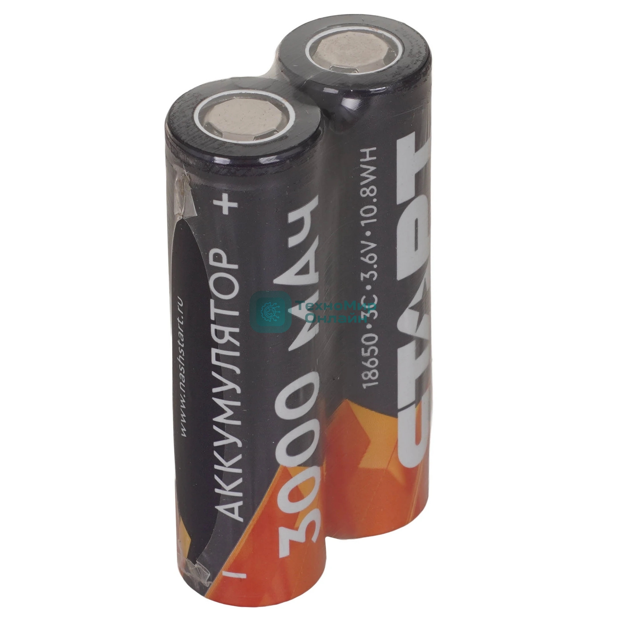 Аккумуляторы 18650 СТАРТ INR18650 3000мАч (упаковка из 2 шт, отпускается кратно 2)