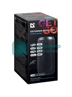 Портативная колонка Defender Enjoy S100 черный 5 Вт
