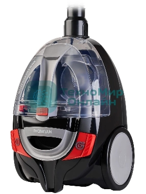 Пылесос Hyundai HYV-C3077 черный, 380/2000 Вт, уборка сухая, пылесборник контейнер 1.5 л