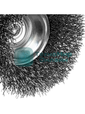 Щетка для дрели Denzel 65 мм, чашка, со шпилькой, нержавеющая витая проволока