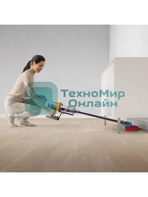 Пылесос вертикальный Dyson V15s Detect Submarine (448798-01) серый, питание от аккумулятора, 240 Вт, уборка влажная/сухая, пылесборник 0,76 л, работа от АКБ max 60 мин.