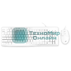 Комплект клавиатура+мышь Oklick S650 проводной, USB, 2000 DPI, белый