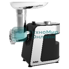 Мясорубка электрическая BBK MG2000 металлик/черный, 2000 Вт, 2.0 кг/мин, реверс, защита от перегрузки, насадки - 5
