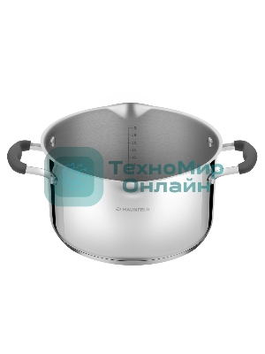 Кастрюля Maunfeld LAURA MCS40S08GR из нержавеющей стали со стеклянной крышкой, 22 см, 4 л.