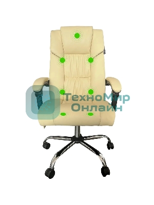 Кресло Cactus CS-CHR-OC04M-WT слоновая кость, экокожа, подголовник