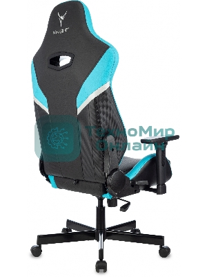 Кресло Knight Thunder 5X черный/голубой, экокожа, 120 кг, механизм качания