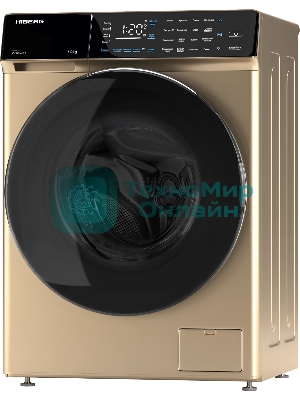 Стиральная машина Hiberg i-DDQ9-712 G класс: A+++ загр.фронтальная макс.:7кг золотистый инвертор