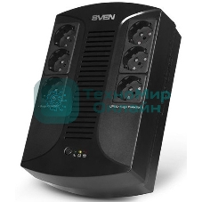Источник бесперебойного питания SVEN UP-L1000E 1000VA/500W (6 розеток: 3х UPS/сетевой фильтр+3 x сетевой фильтр)