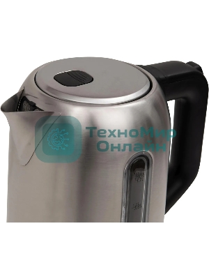 Чайник электрический Oasis K-5SWS стальной+черный 1,7л 2200Вт