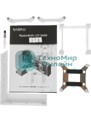Система жидкостного охлаждения Lian-Li HydroShift LCD 360S Soc-AM5/AM4/1700 белый 4-pin 29.8dB Al+Cu LCD 330W Ret (G89.GHSLCD36SW.R0)