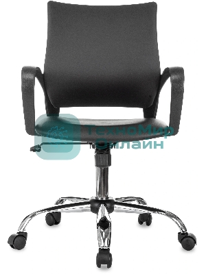 Кресло компьютерное Бюрократ CH-695NSL черный, экокожа, крестов. металл хром