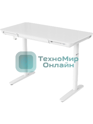 Стол компьютерный Cactus CS-EGD-WT-LED столешница закаленное стекло, белый каркас белый