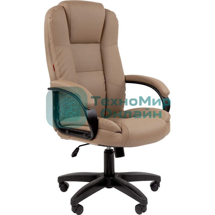 Кресло Chairman 600 LT бежевый, экокожа, 120 кг