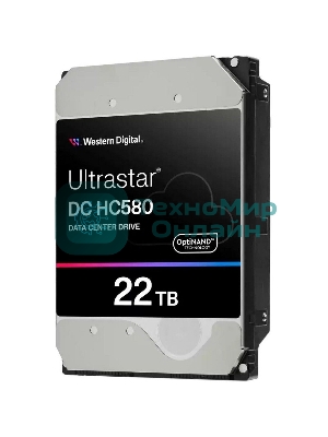 Жесткий диск HDD WD SATA Server 22Tb Ultrastar DC HC570 7200 6Gb/s 512MB 1 year warranty (replacement WUH722222ALE6L4)