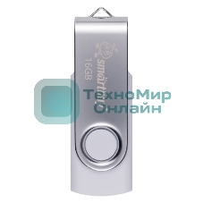 Флешка USB Smartbuy Twist White (SB016GB2TWW), 16Gb, USB 2.0, R/W 15/5, белый/серебристый