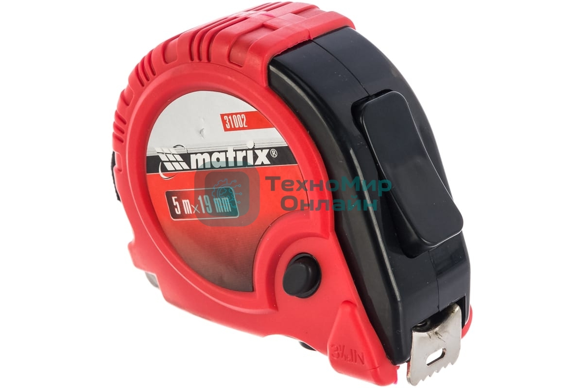 Рулетка Matrix Rubber, 5 м х 19 мм, обрезиненный корпус